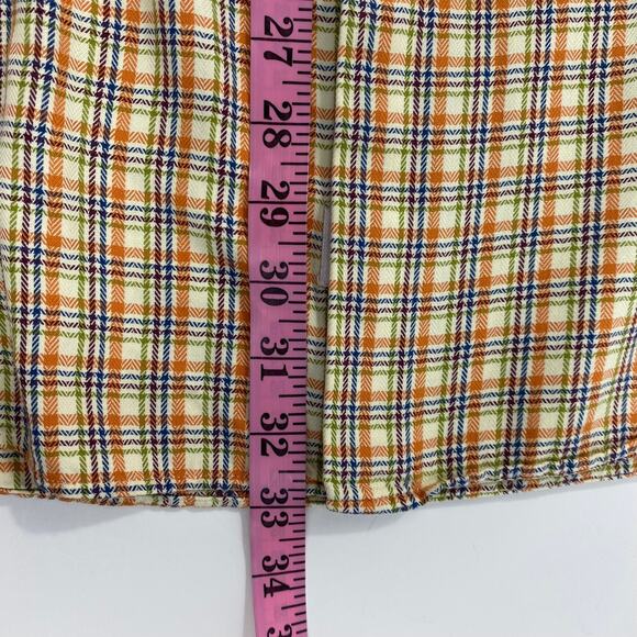 Peter Millar Plaid Shirt Men XL Harvest Orange Cotton Button Up Long Sleeve FALL - Picture 9 of 9